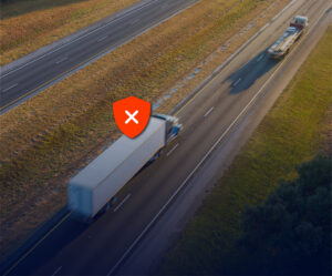 Truck with an x, showing that not all insurance covers theft by deception.