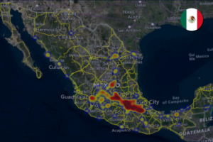 Heat map of Mexico cargo theft in July 2024.