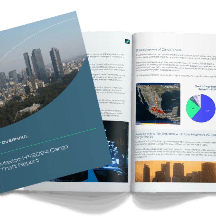 Cover to the Mexico H1-2024 Cargo Theft Report.
