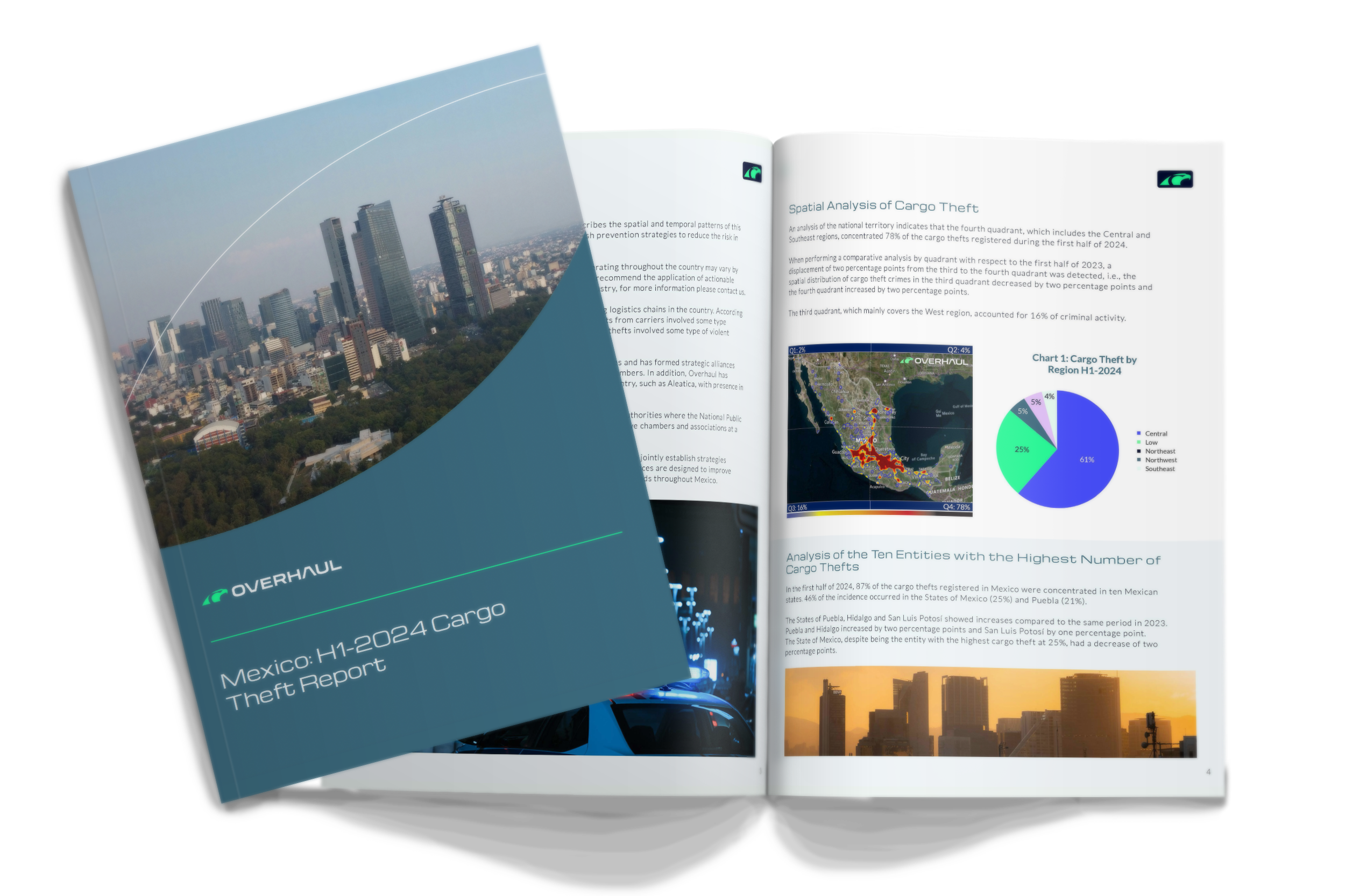 Cover to the Mexico H1-2024 Cargo Theft Report.
