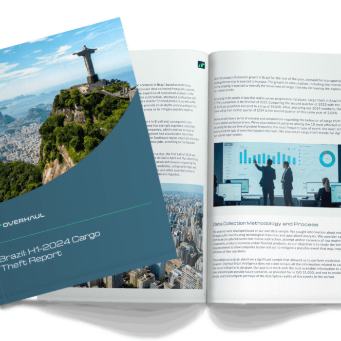Cover of Brazil Cargo Theft Report for H1-2024.