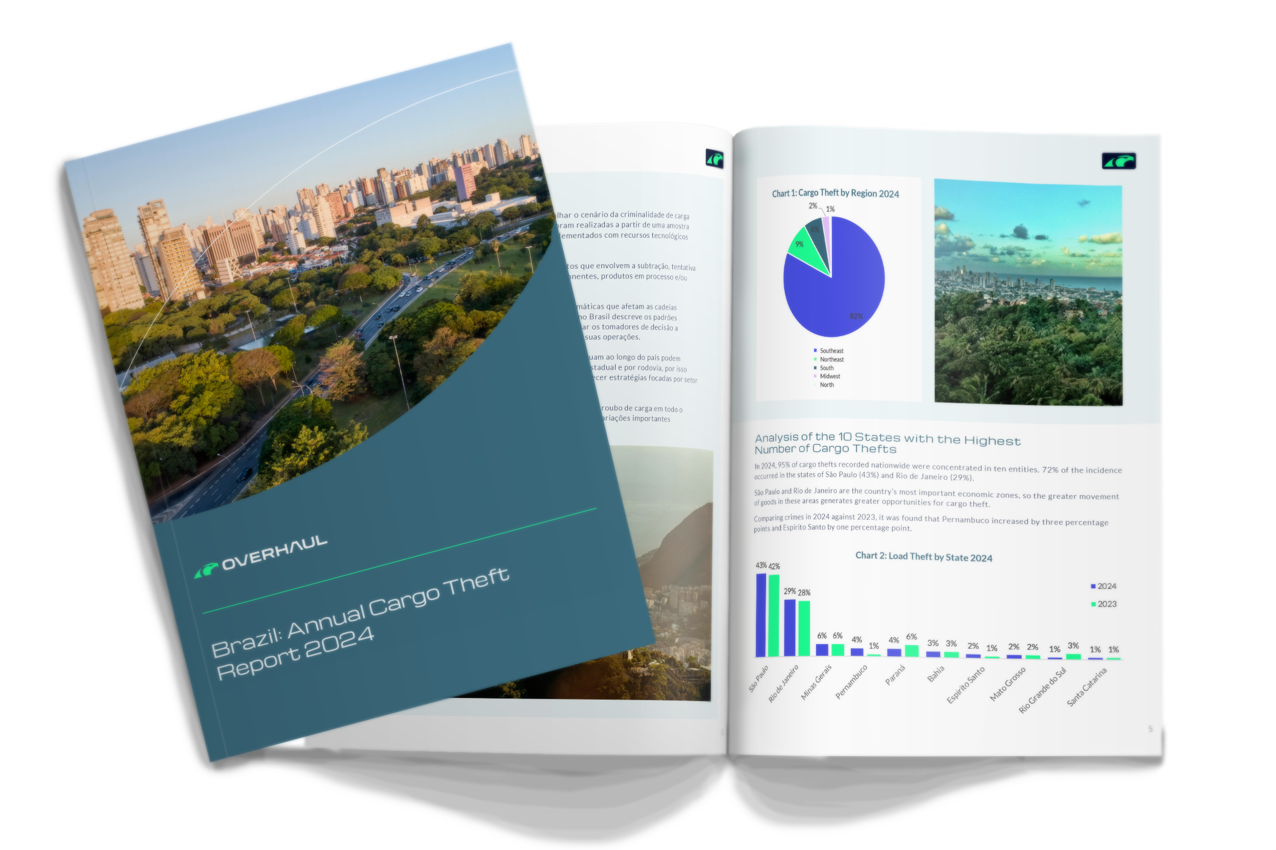 Cover for the 2024 annual brazil cargo theft report.