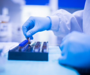 Pharmacist working on medications, which is part of overall cold chain logistics management.