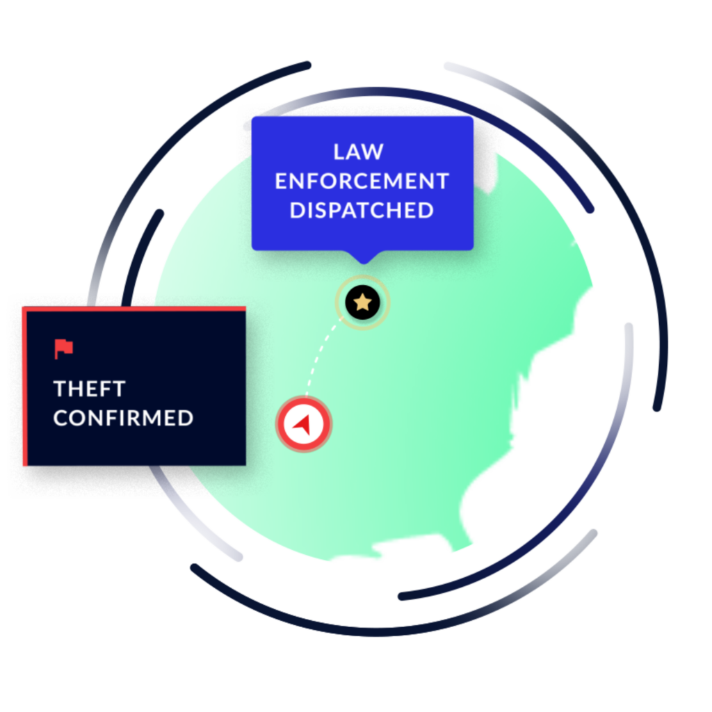 Image of law enforcement dispatched during a theft.