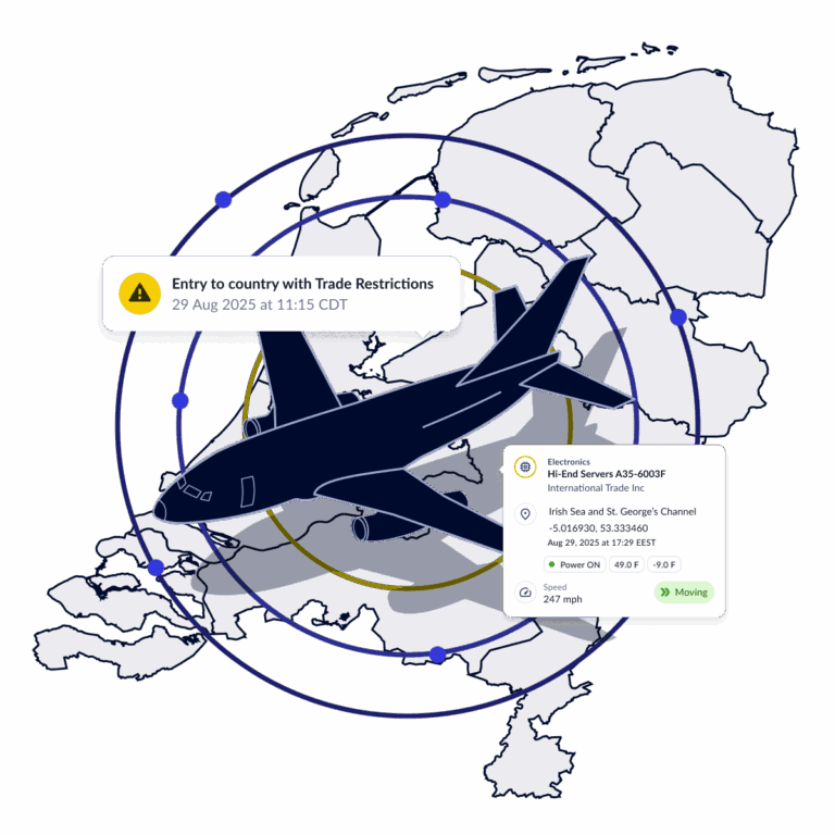 AI hardware being shipped via airplane.