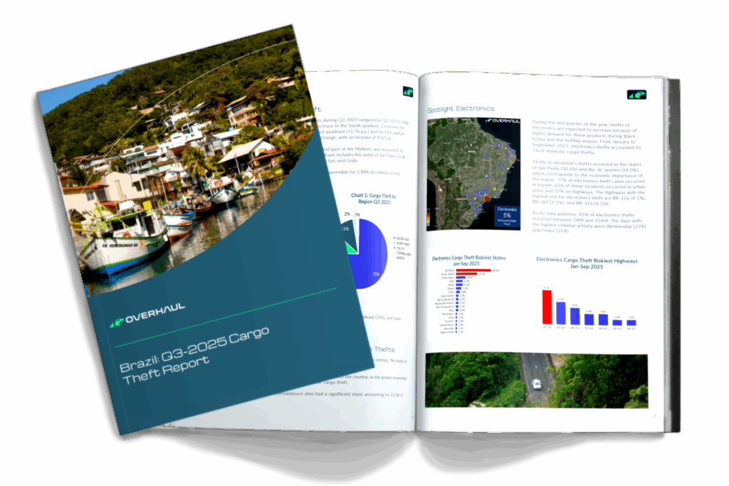 Brazil Q3-2025 Cargo Theft Report cover.
